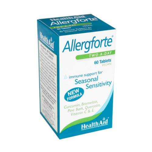 Health Aid Allergforte Two A Day Φυσικό Αντισταμινικό για τις Εποχιακές Αλλεργίες, 60 ταμπλέτες